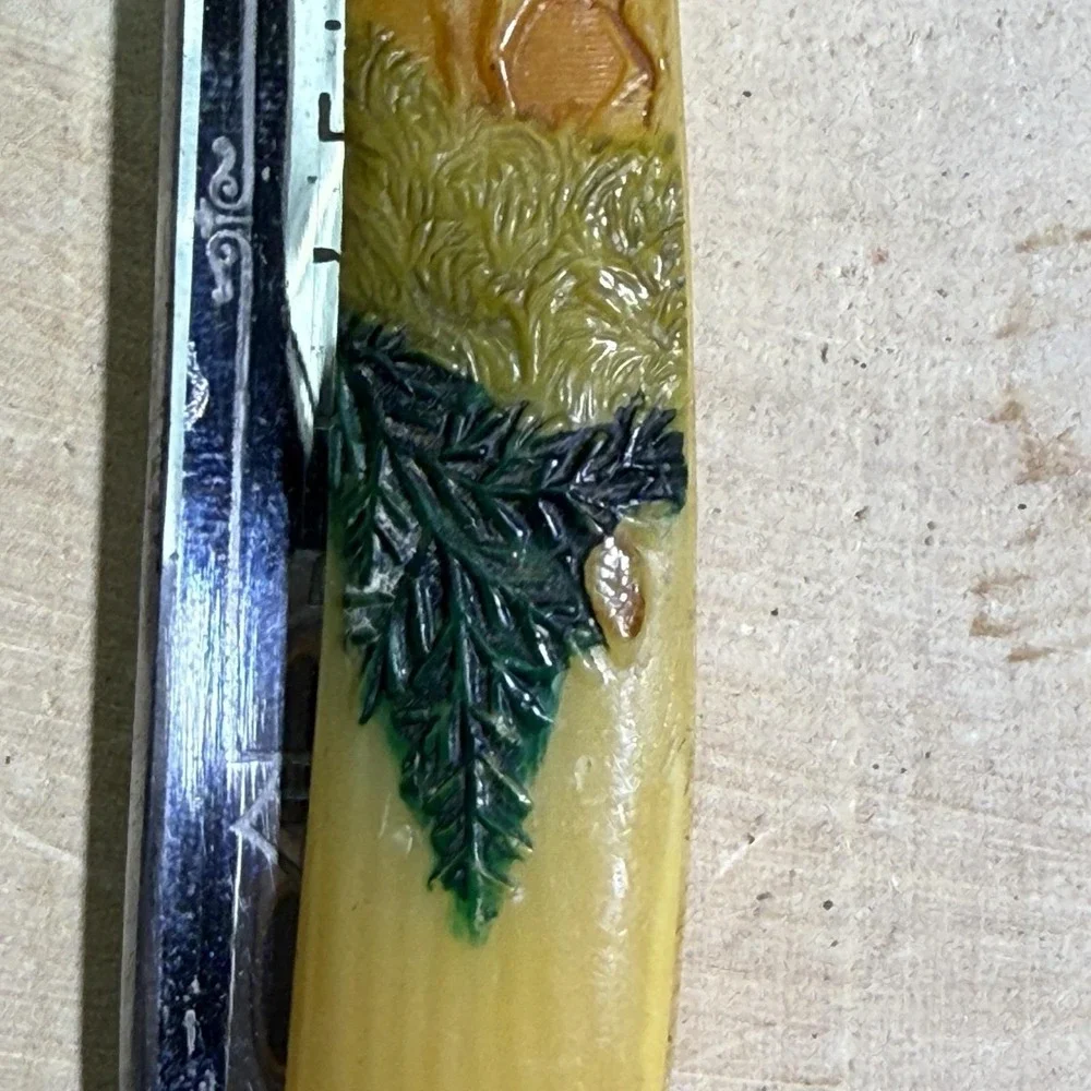 VTG W.H. Morley Clover Brand Straight Razor Barber's Friend Germany Stag W/Box